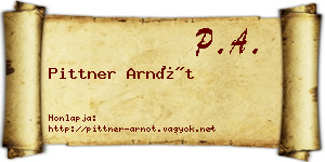 Pittner Arnót névjegykártya